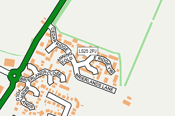 LS25 2PJ map - OS OpenMap – Local (Ordnance Survey)
