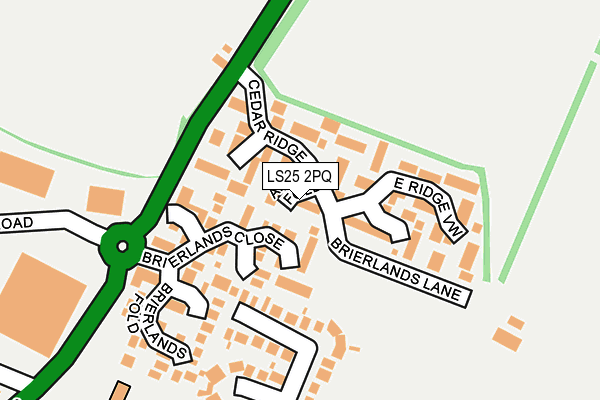 LS25 2PQ map - OS OpenMap – Local (Ordnance Survey)