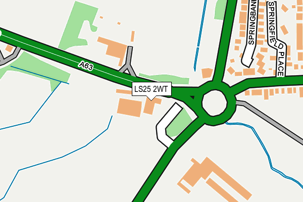 LS25 2WT map - OS OpenMap – Local (Ordnance Survey)