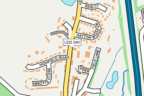 LS25 3AH map - OS OpenMap – Local (Ordnance Survey)