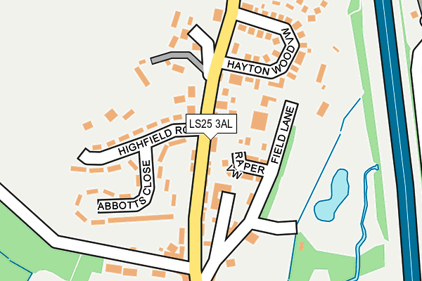 LS25 3AL map - OS OpenMap – Local (Ordnance Survey)