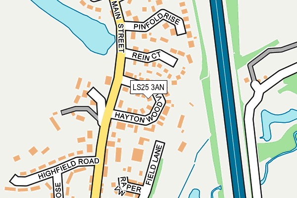 LS25 3AN map - OS OpenMap – Local (Ordnance Survey)