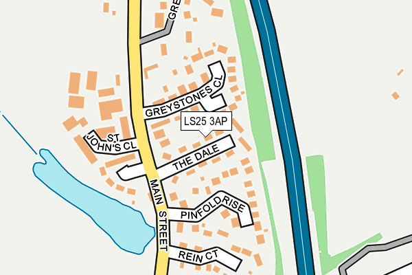 LS25 3AP map - OS OpenMap – Local (Ordnance Survey)