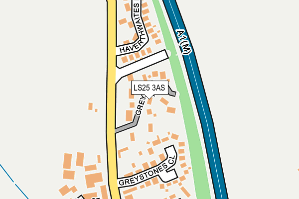 LS25 3AS map - OS OpenMap – Local (Ordnance Survey)