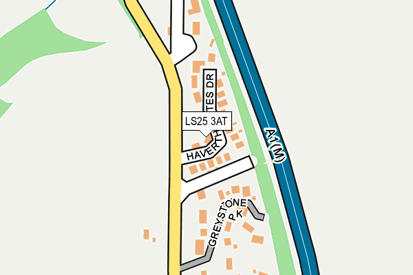 LS25 3AT map - OS OpenMap – Local (Ordnance Survey)