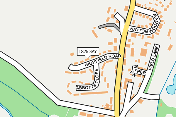 LS25 3AY map - OS OpenMap – Local (Ordnance Survey)