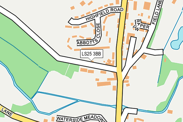 LS25 3BB map - OS OpenMap – Local (Ordnance Survey)