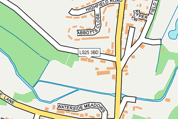 LS25 3BD map - OS OpenMap – Local (Ordnance Survey)