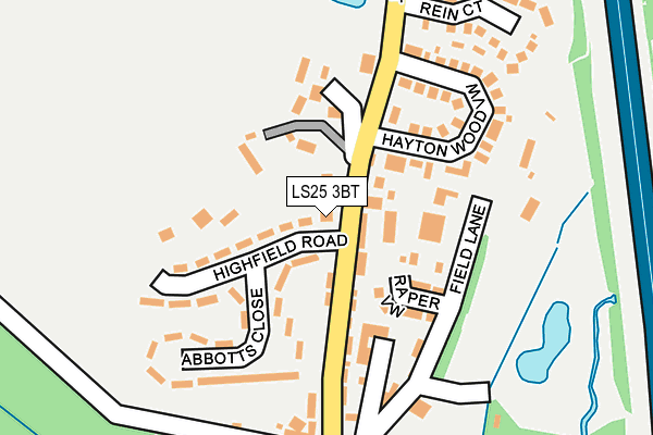 LS25 3BT map - OS OpenMap – Local (Ordnance Survey)