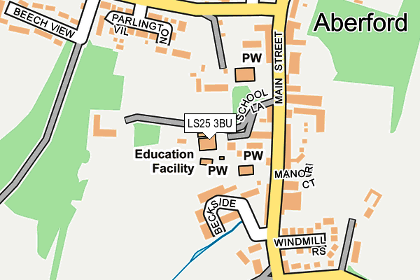 LS25 3BU map - OS OpenMap – Local (Ordnance Survey)