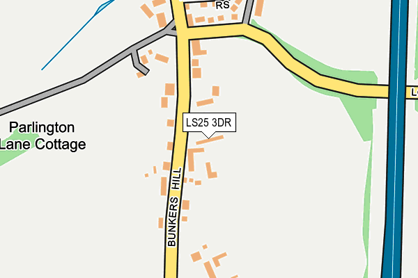 LS25 3DR map - OS OpenMap – Local (Ordnance Survey)
