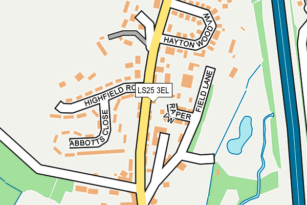 LS25 3EL map - OS OpenMap – Local (Ordnance Survey)