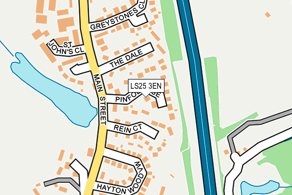 LS25 3EN map - OS OpenMap – Local (Ordnance Survey)