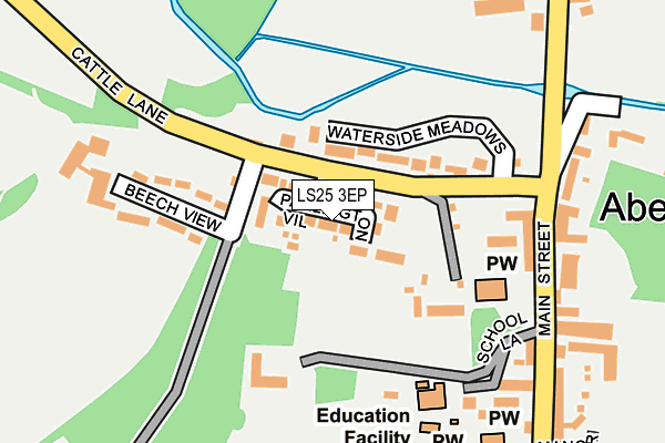 LS25 3EP map - OS OpenMap – Local (Ordnance Survey)