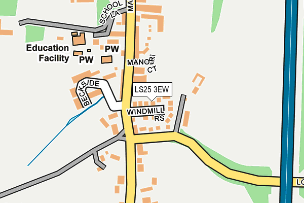 LS25 3EW map - OS OpenMap – Local (Ordnance Survey)