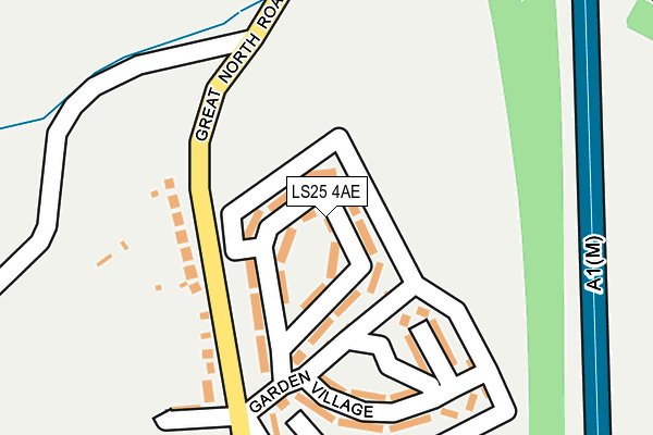 LS25 4AE map - OS OpenMap – Local (Ordnance Survey)