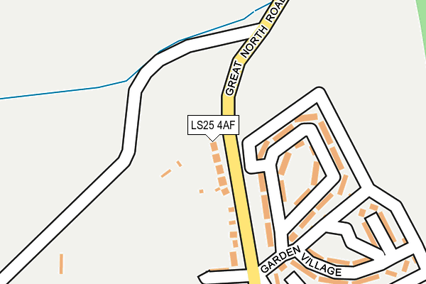 LS25 4AF map - OS OpenMap – Local (Ordnance Survey)