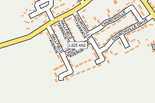 LS25 4AS map - OS OpenMap – Local (Ordnance Survey)