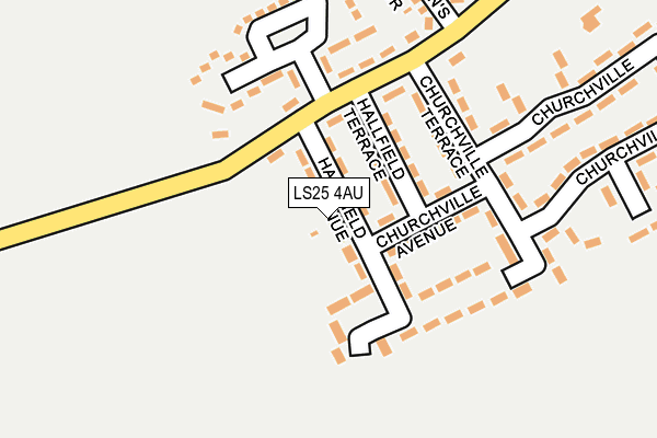LS25 4AU map - OS OpenMap – Local (Ordnance Survey)