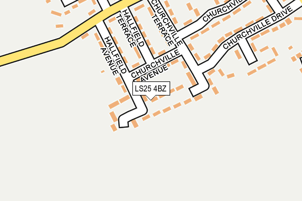 LS25 4BZ map - OS OpenMap – Local (Ordnance Survey)