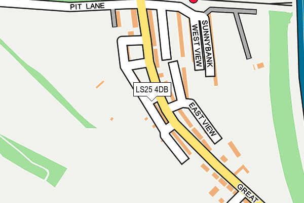 LS25 4DB map - OS OpenMap – Local (Ordnance Survey)
