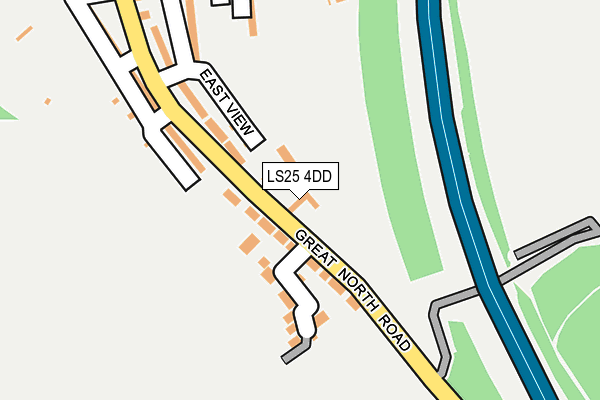 LS25 4DD map - OS OpenMap – Local (Ordnance Survey)