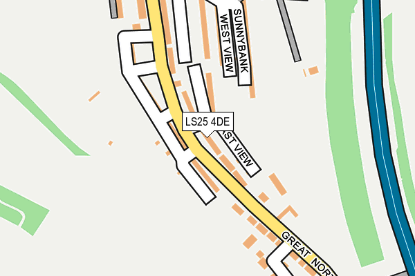 LS25 4DE map - OS OpenMap – Local (Ordnance Survey)