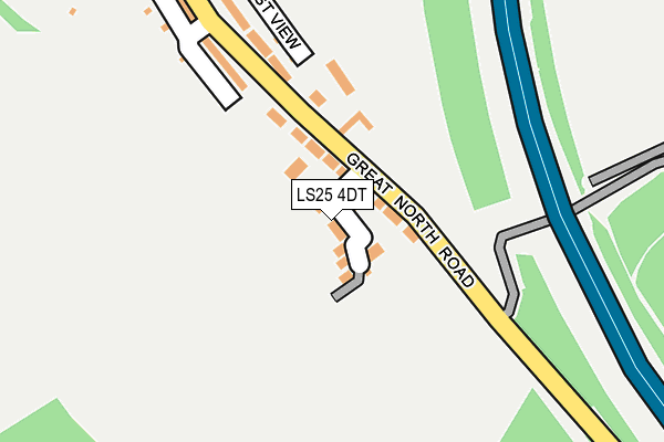 LS25 4DT map - OS OpenMap – Local (Ordnance Survey)