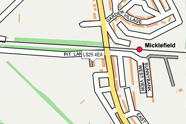 LS25 4EA map - OS OpenMap – Local (Ordnance Survey)