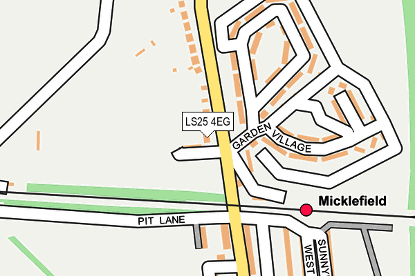 LS25 4EG map - OS OpenMap – Local (Ordnance Survey)