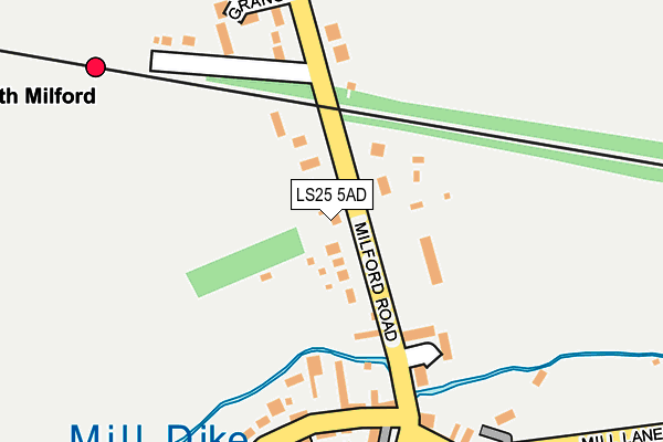 LS25 5AD map - OS OpenMap – Local (Ordnance Survey)