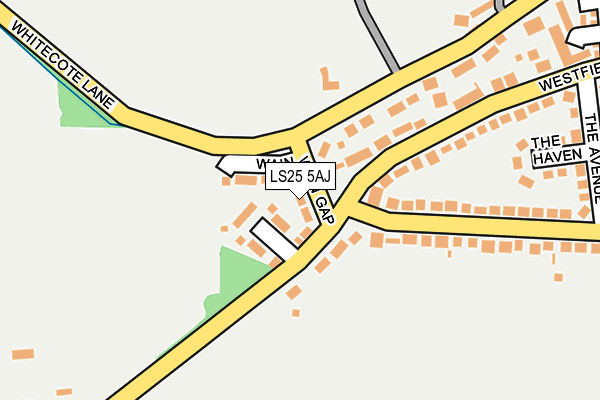 LS25 5AJ map - OS OpenMap – Local (Ordnance Survey)
