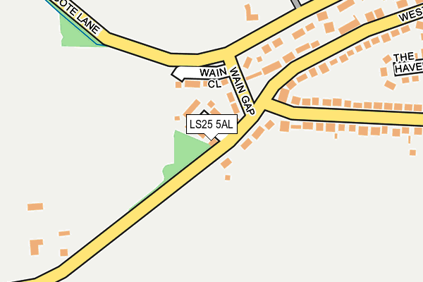 LS25 5AL map - OS OpenMap – Local (Ordnance Survey)