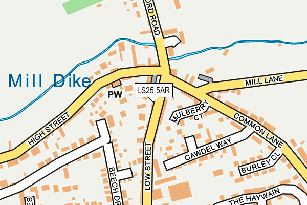 LS25 5AR map - OS OpenMap – Local (Ordnance Survey)