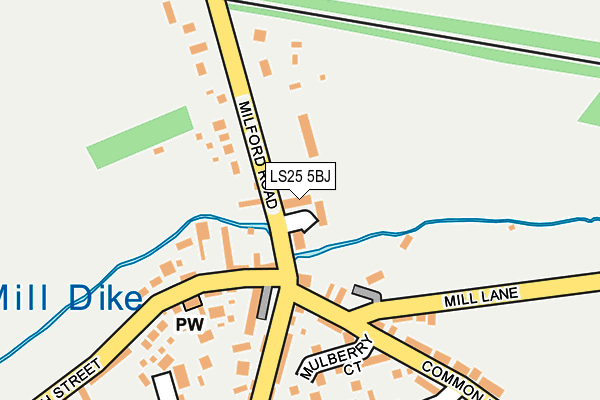 LS25 5BJ map - OS OpenMap – Local (Ordnance Survey)