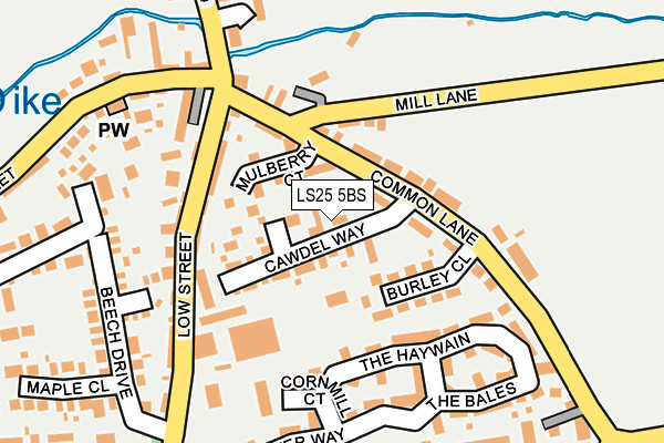LS25 5BS map - OS OpenMap – Local (Ordnance Survey)