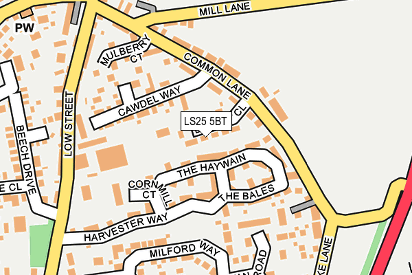 LS25 5BT map - OS OpenMap – Local (Ordnance Survey)