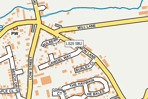 LS25 5BU map - OS OpenMap – Local (Ordnance Survey)