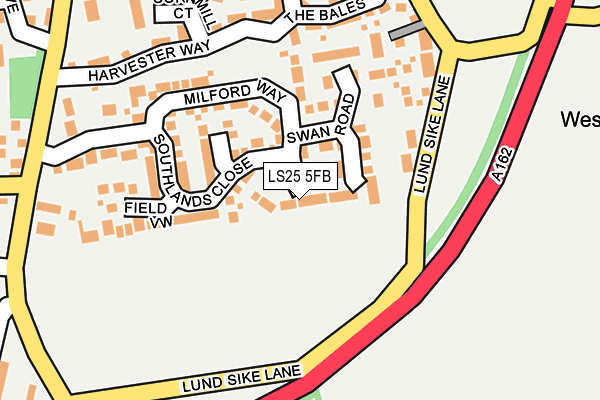 LS25 5FB map - OS OpenMap – Local (Ordnance Survey)