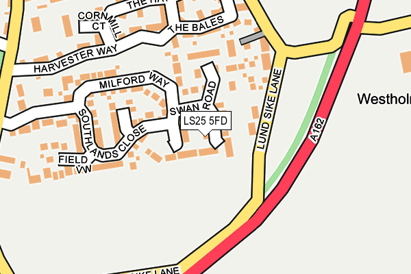 LS25 5FD map - OS OpenMap – Local (Ordnance Survey)