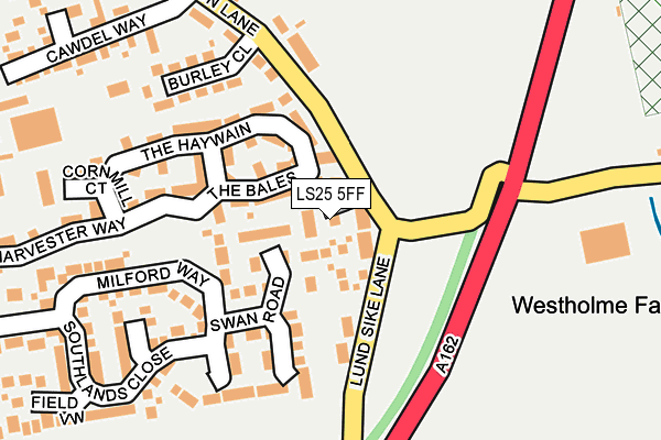 LS25 5FF map - OS OpenMap – Local (Ordnance Survey)