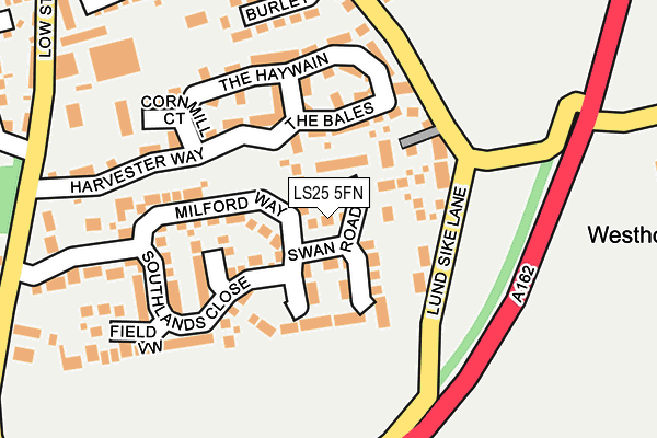 LS25 5FN map - OS OpenMap – Local (Ordnance Survey)