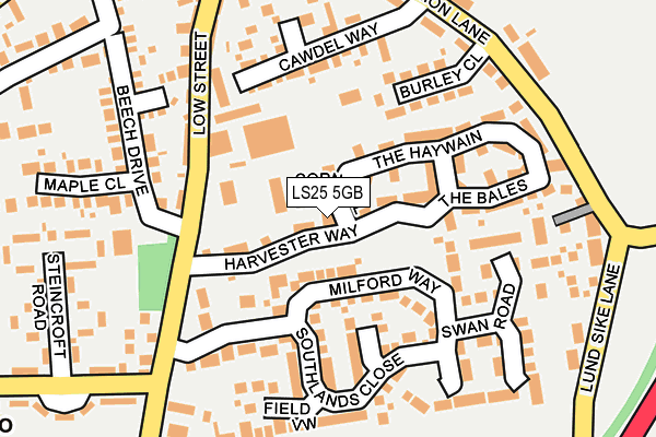 LS25 5GB map - OS OpenMap – Local (Ordnance Survey)