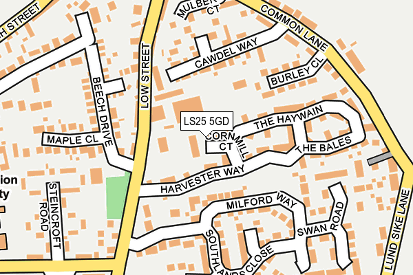 LS25 5GD map - OS OpenMap – Local (Ordnance Survey)