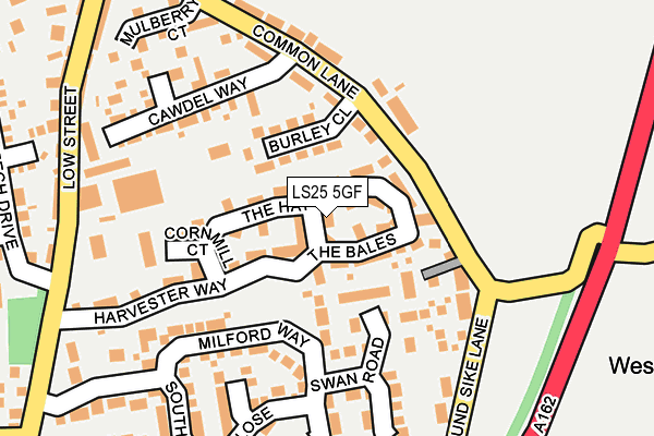 LS25 5GF map - OS OpenMap – Local (Ordnance Survey)
