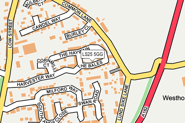 LS25 5GG map - OS OpenMap – Local (Ordnance Survey)