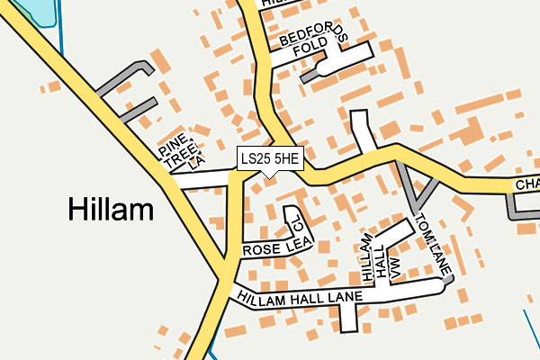 LS25 5HE map - OS OpenMap – Local (Ordnance Survey)