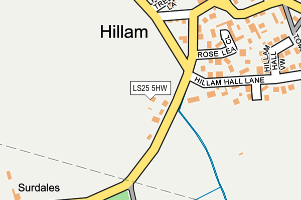 LS25 5HW map - OS OpenMap – Local (Ordnance Survey)