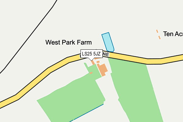 LS25 5JZ map - OS OpenMap – Local (Ordnance Survey)