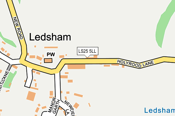 LS25 5LL map - OS OpenMap – Local (Ordnance Survey)